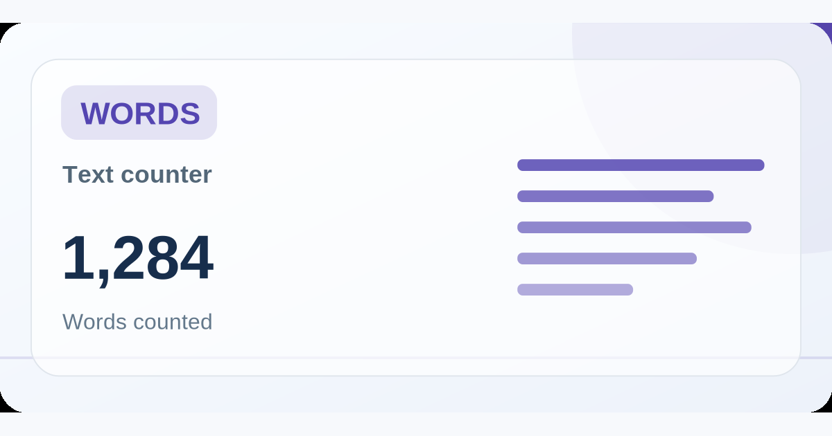 Illustrated interface showing the Word & Character Counter tool workflow